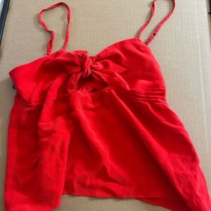 Madewell Red Tie Front Sleeveless Camisole